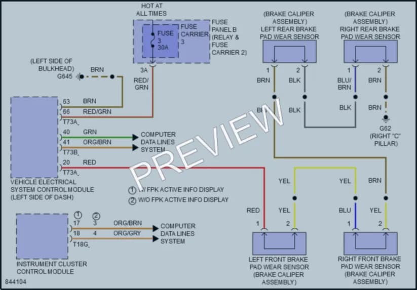 2023 Audi SQ7 Warning Systems wiring diagram preview