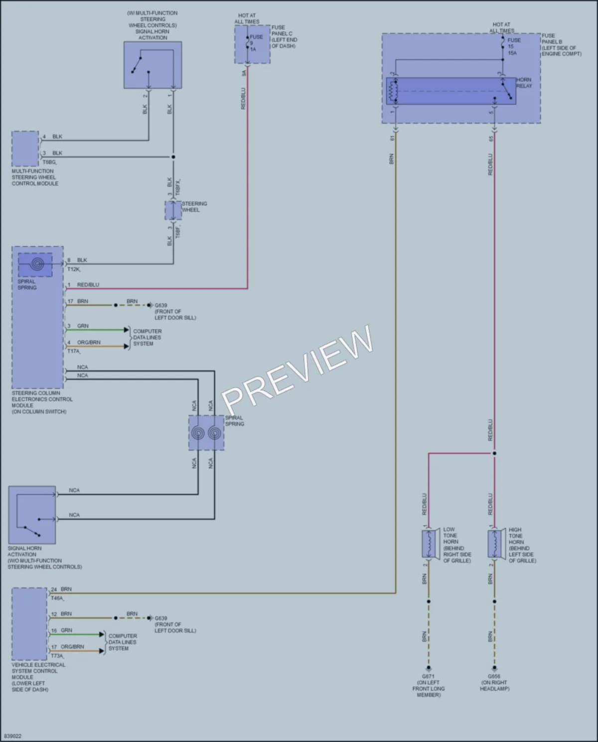 2023 Audi TT Horn wiring diagram preview