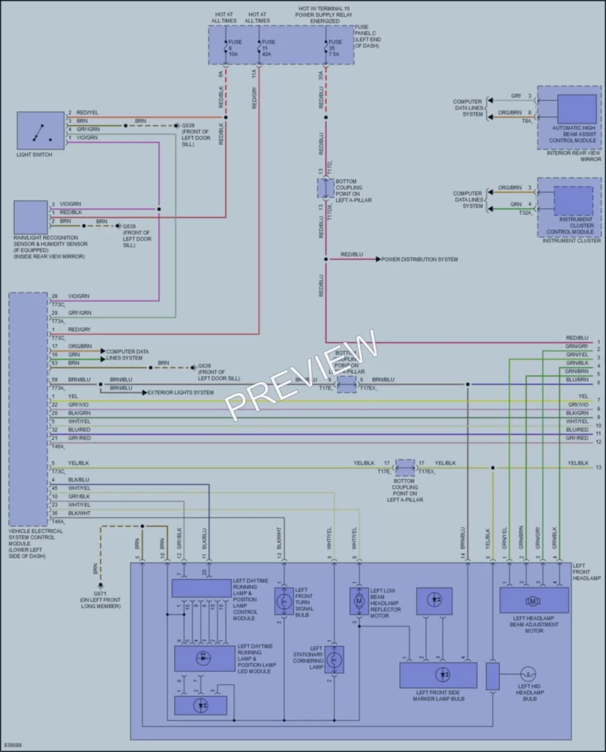 2023 Audi TTS Headlights wiring diagram preview
