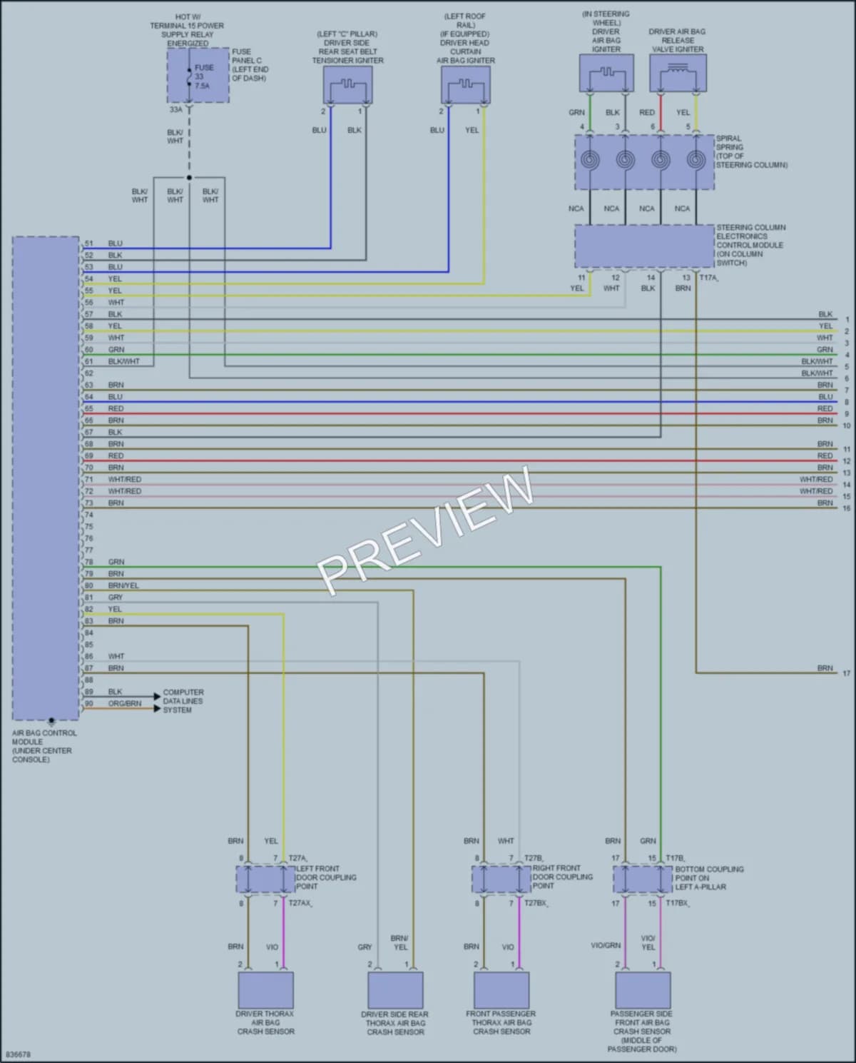 2023 Audi TTS Supplemental Restraints wiring diagram preview