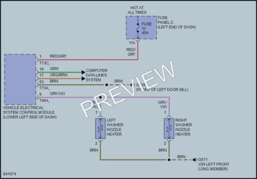 2023 Audi TTS Wiper Washer wiring diagram preview