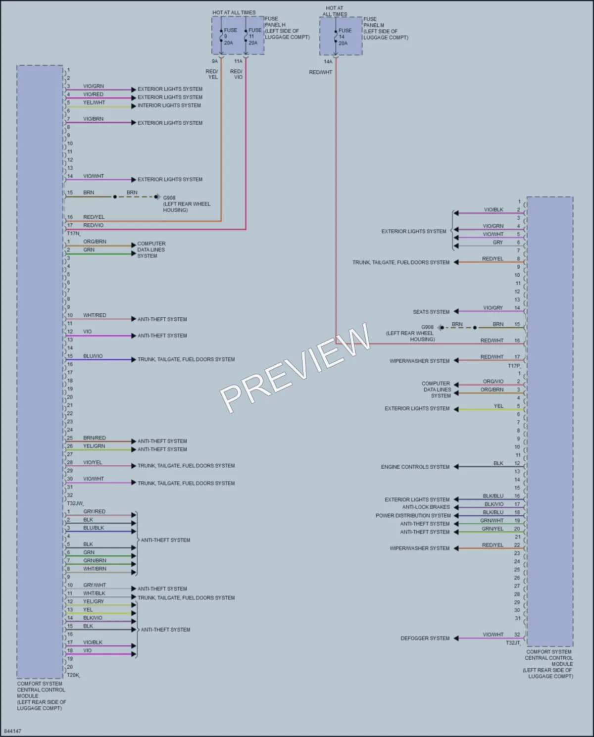 2023 Audi etron Body Control Modules wiring diagram preview