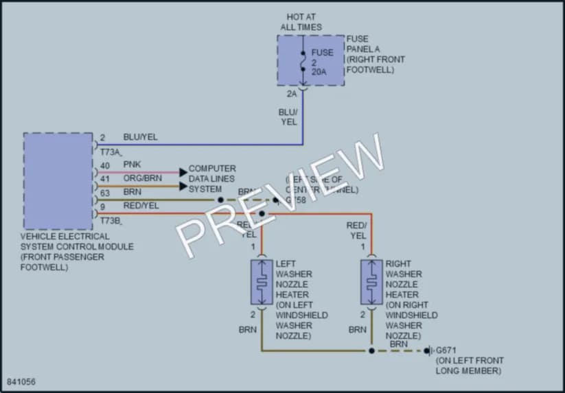 2023 Audi etron Wiper Washer wiring diagram preview