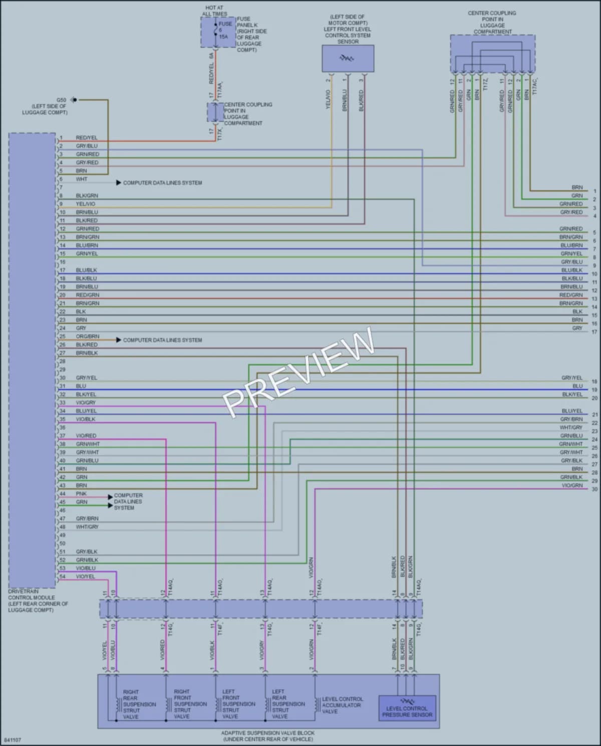 2023 Audi etronGT Electronic Suspension wiring diagram preview
