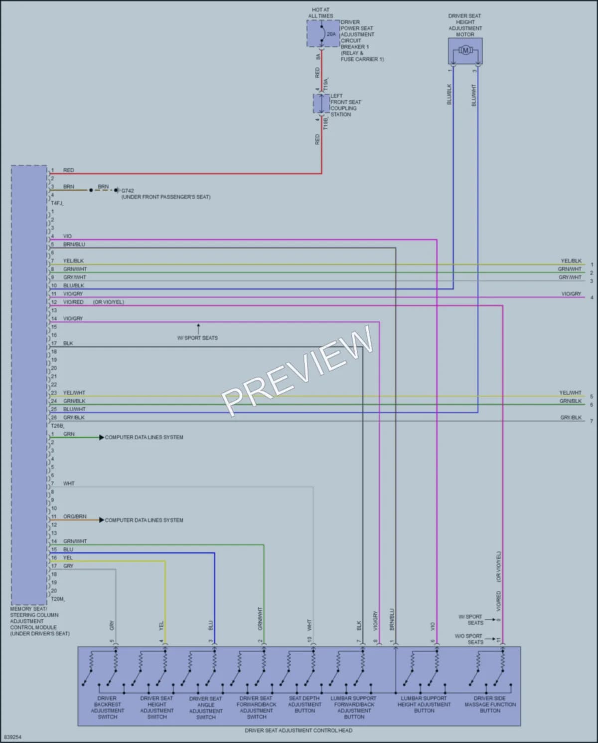 2023 Audi etronGT Memory Systems wiring diagram preview