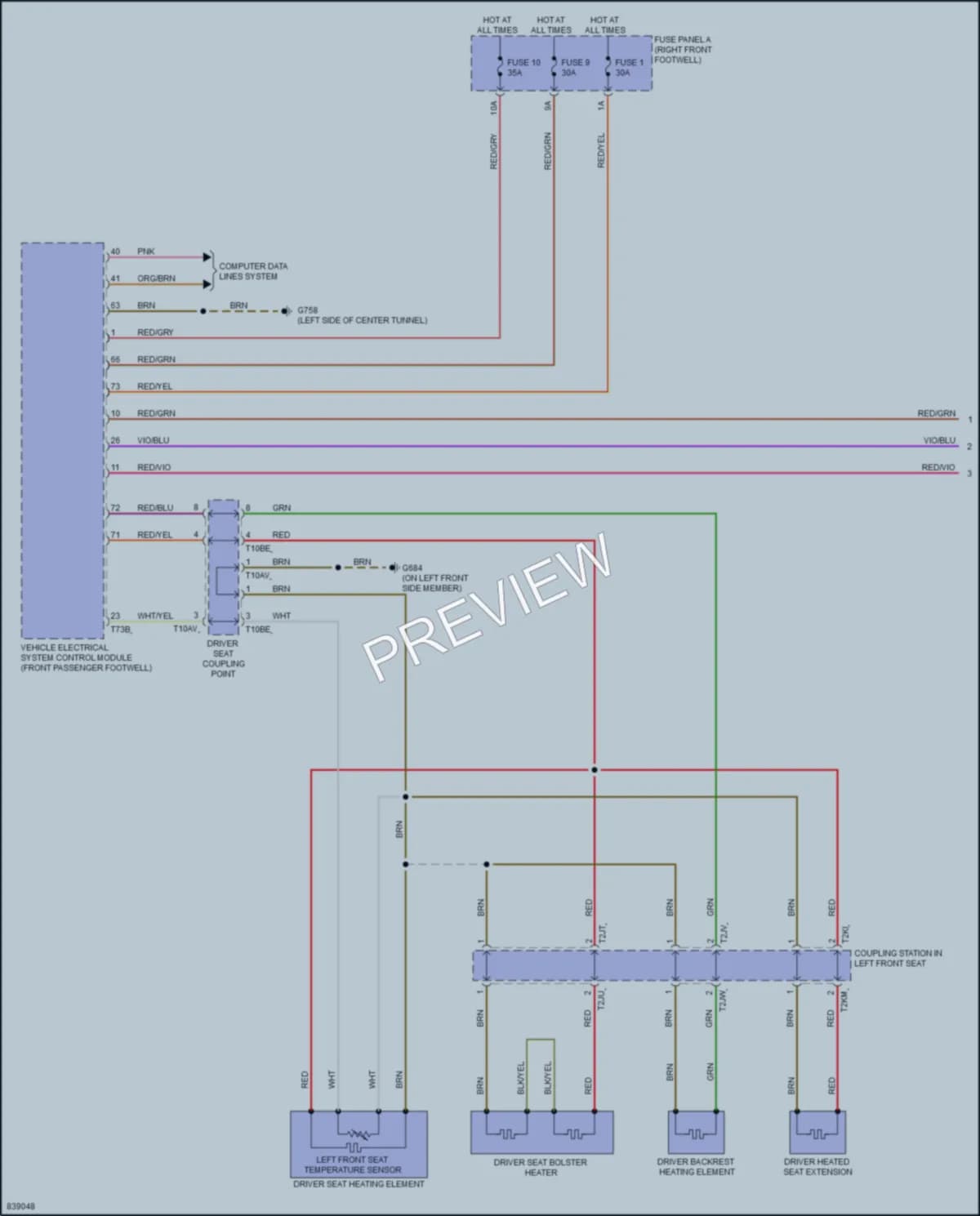 2023 Audi etronS Power Seats wiring diagram preview