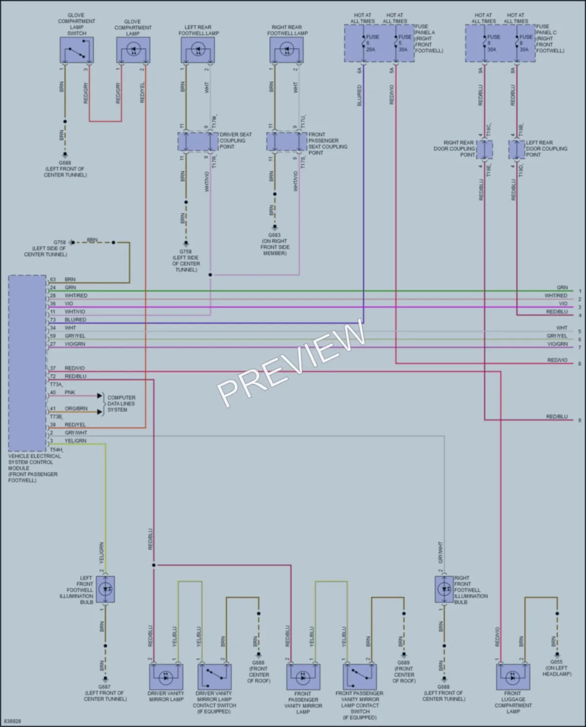 2023 Audi etronSportback Interior Lights wiring diagram preview