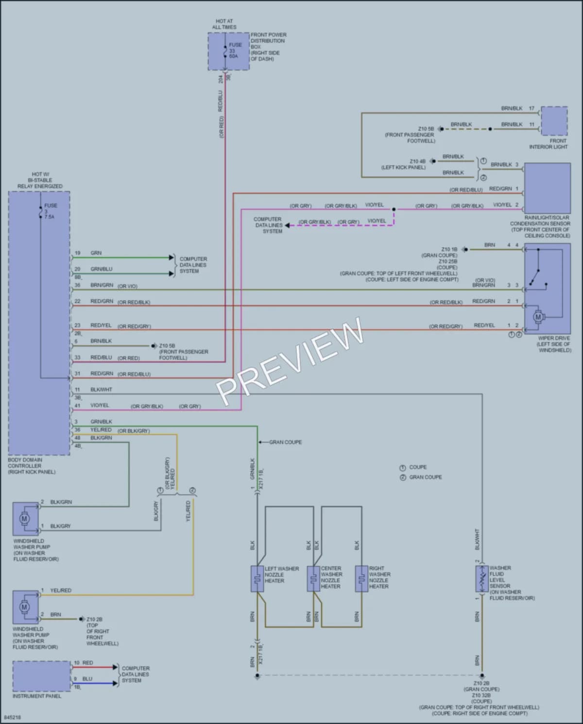 2023 BMW 228iGranCoupe Wiper Washer wiring diagram preview