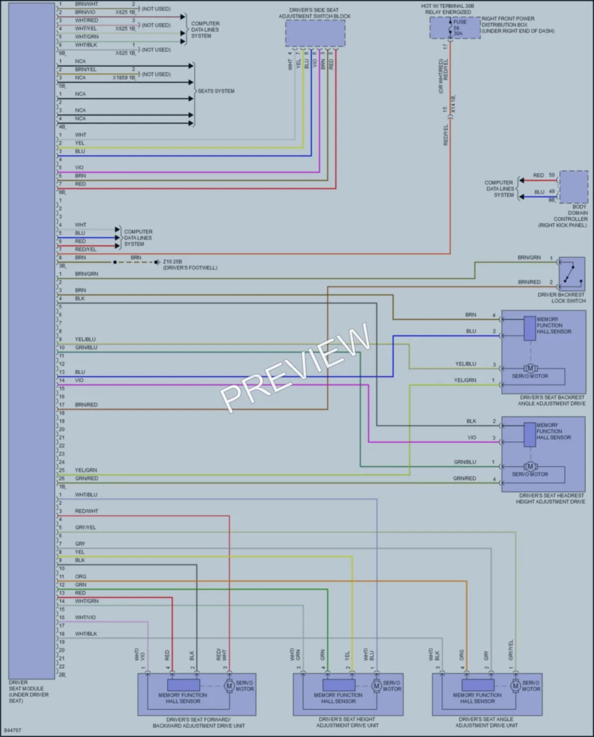 2023 BMW 230i Memory Systems wiring diagram preview