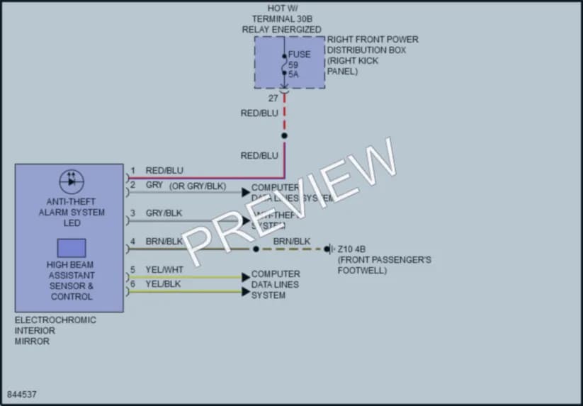 2023 BMW 330e Power Mirrors wiring diagram preview