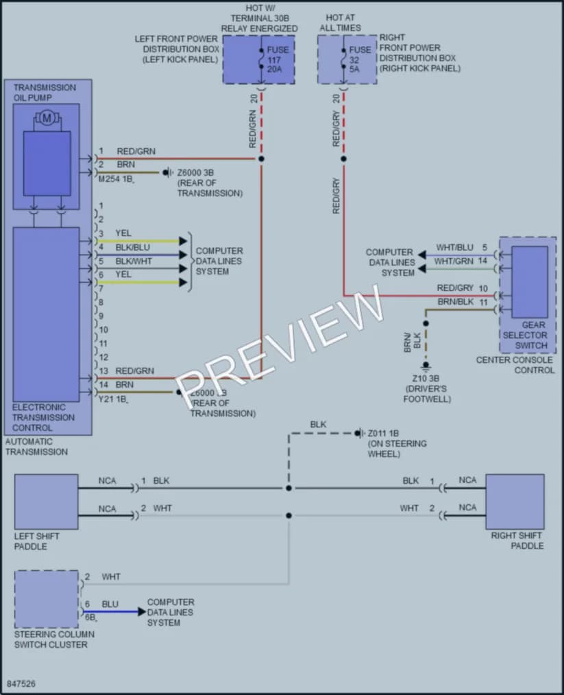 2023 BMW 330e Transmission wiring diagram preview