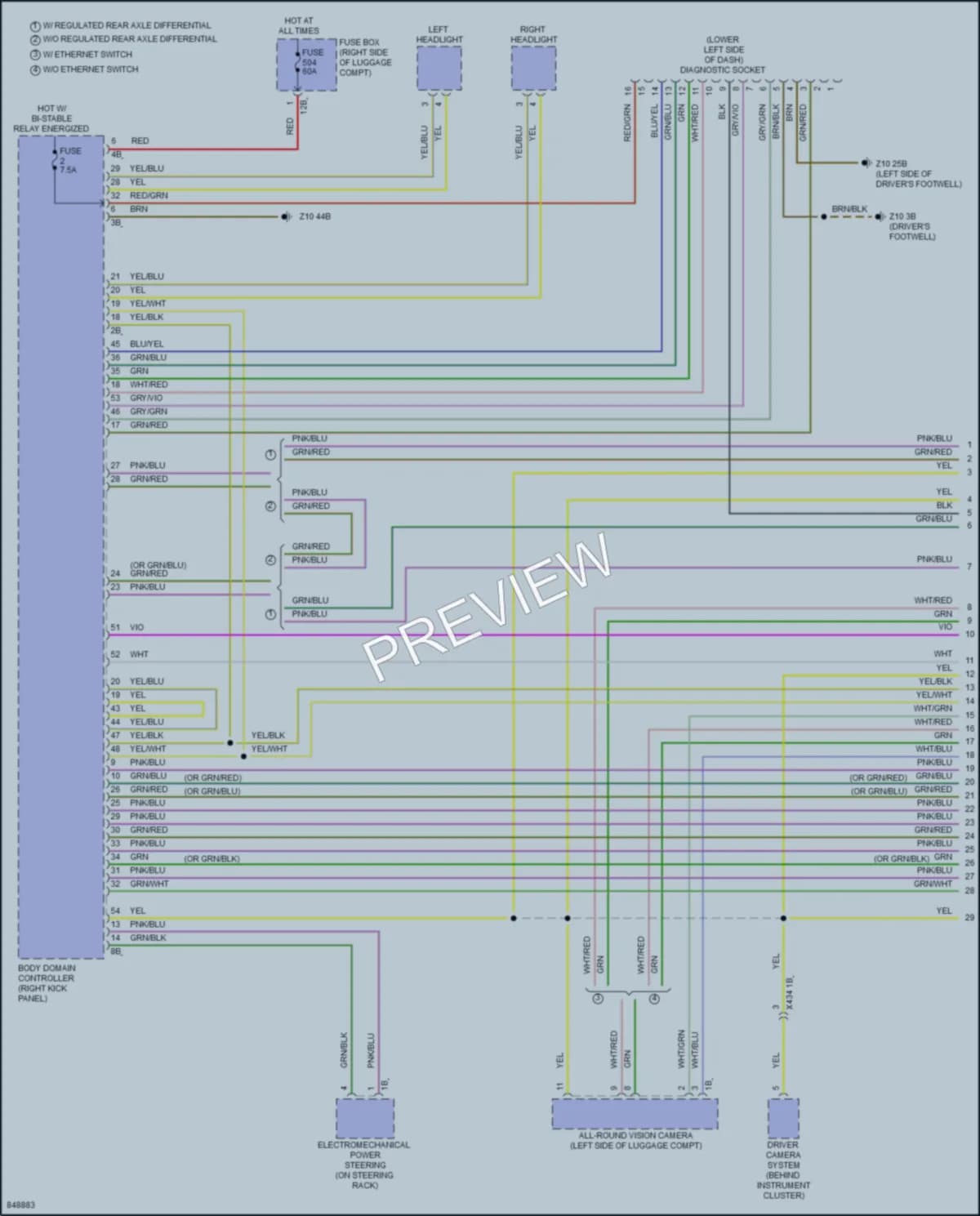 2023 BMW 330i Computer Data Lines wiring diagram preview