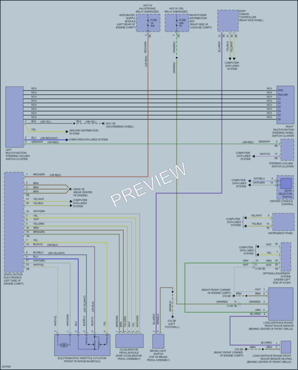 2023 BMW 430i Cruise Control wiring diagram preview