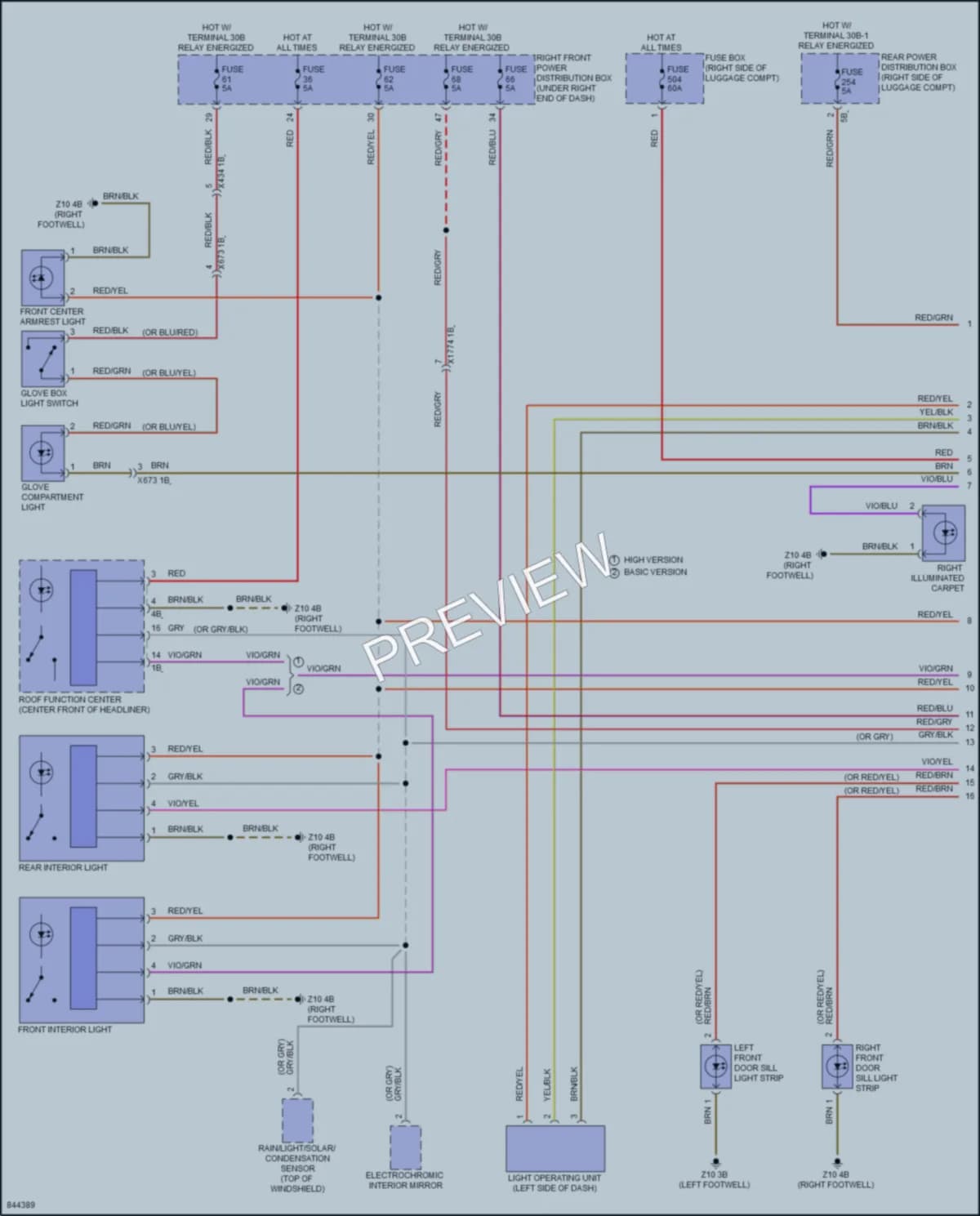 2023 BMW 430iGranCoupe Interior Lights wiring diagram preview