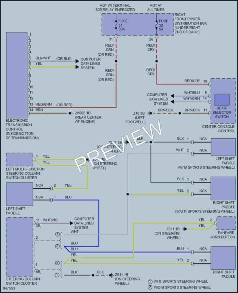 2023 BMW 430iGranCoupe Transmission wiring diagram preview