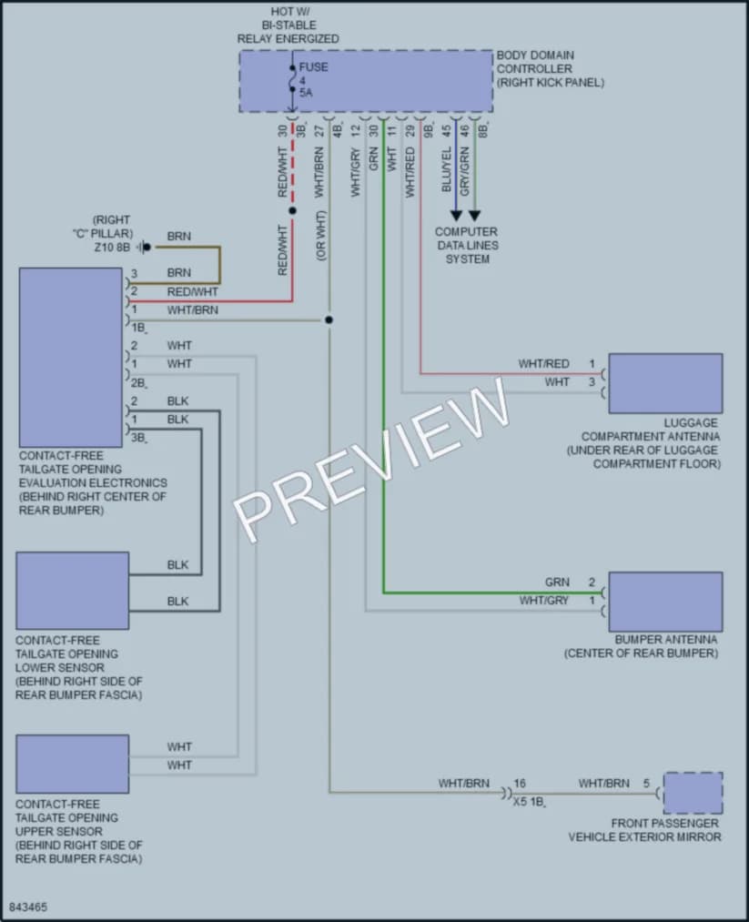 2023 BMW 430iGranCoupe Trunk Tailgate Fuel Door wiring diagram preview