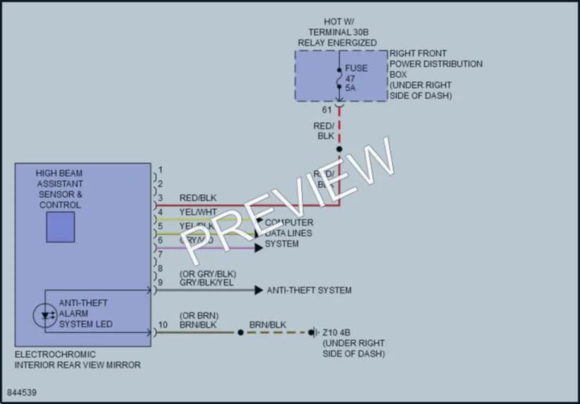 2023 BMW 530e Power Mirrors wiring diagram preview