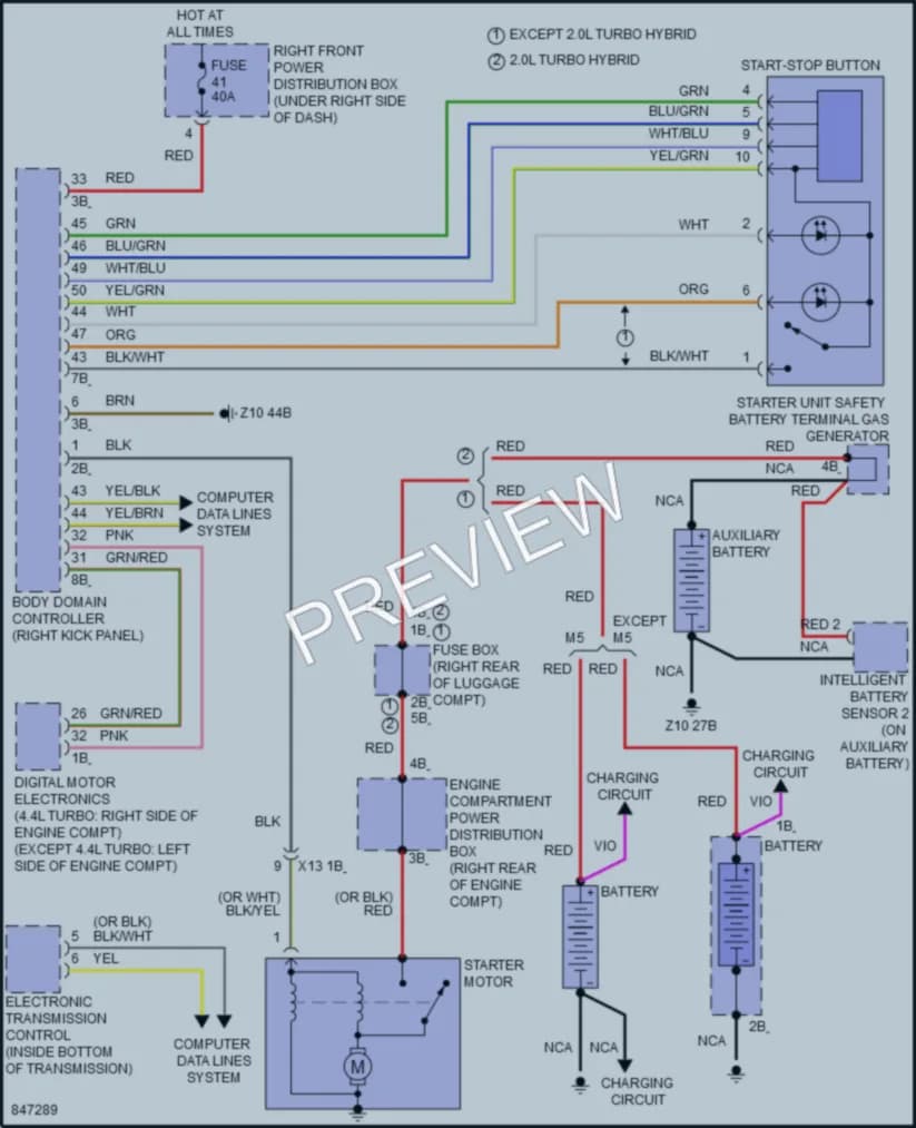 2023 BMW 530e Starting Charging wiring diagram preview