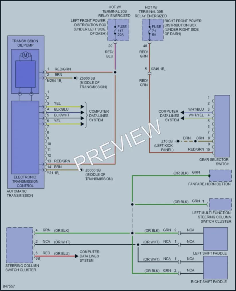 2023 BMW 530e Transmission wiring diagram preview