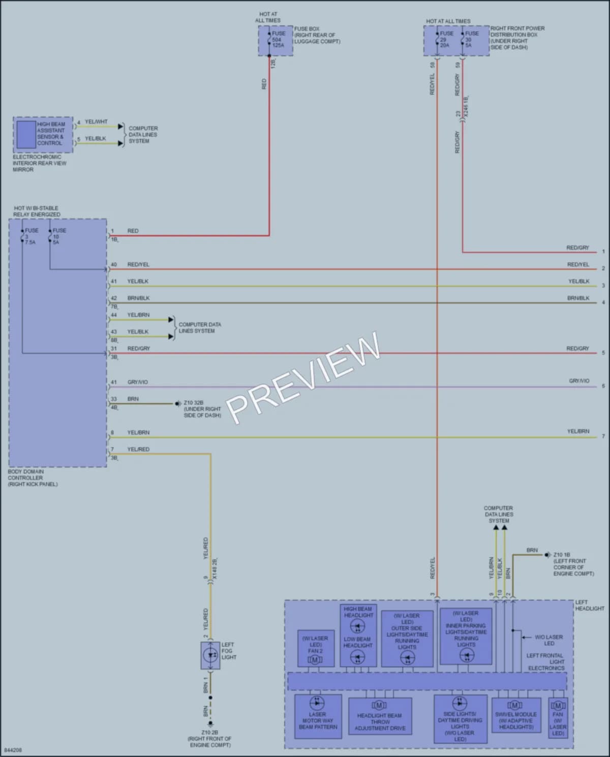 2023 BMW 530i Headlights wiring diagram preview