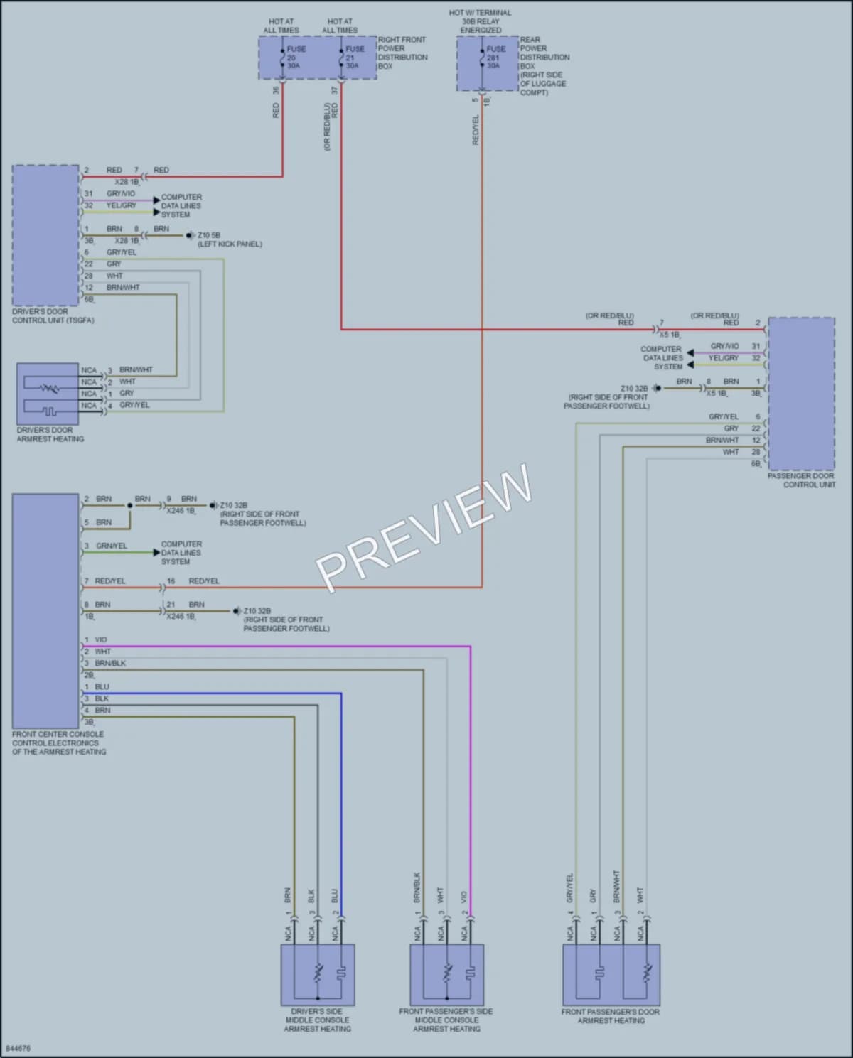 2023 BMW 740i Power Seats wiring diagram preview