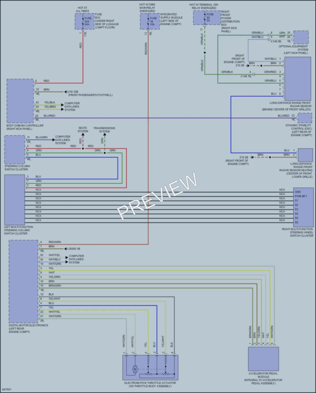 2023 BMW 840i Cruise Control wiring diagram preview