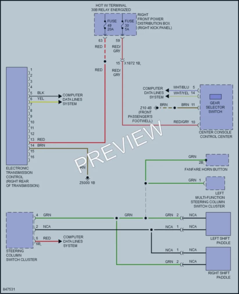 2023 BMW 840i Transmission wiring diagram preview