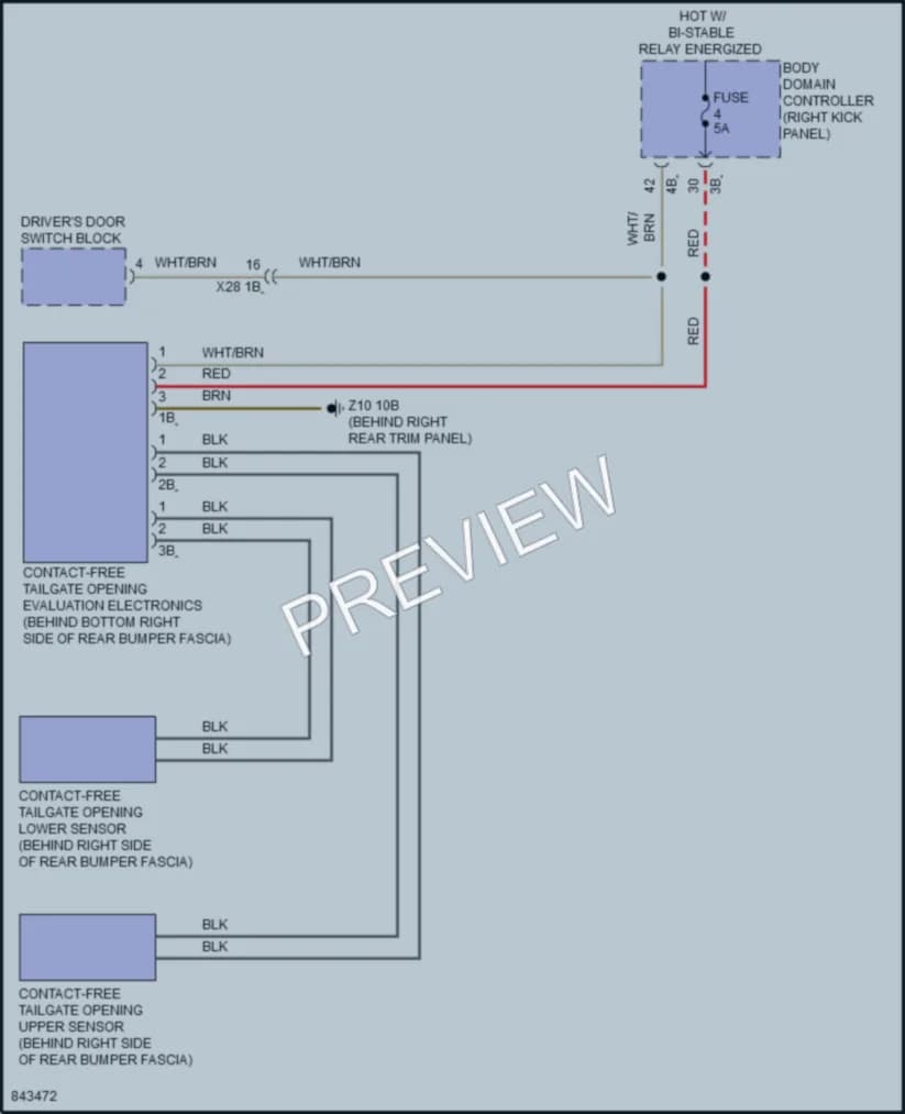 2023 BMW 840i Trunk Tailgate Fuel Door wiring diagram preview