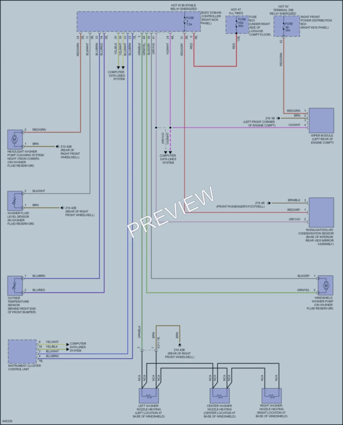 2023 BMW 840i Wiper Washer wiring diagram preview