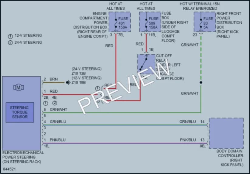 2023 BMW 840iGranCoupe Electronic Power Steering wiring diagram preview