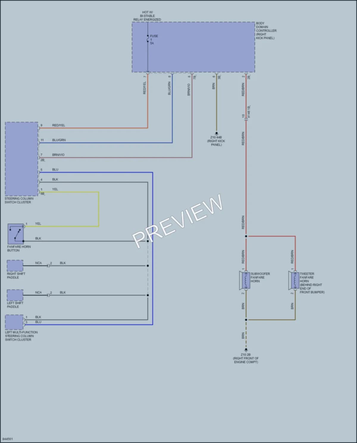 2023 BMW 840iGranCoupe Horn wiring diagram preview