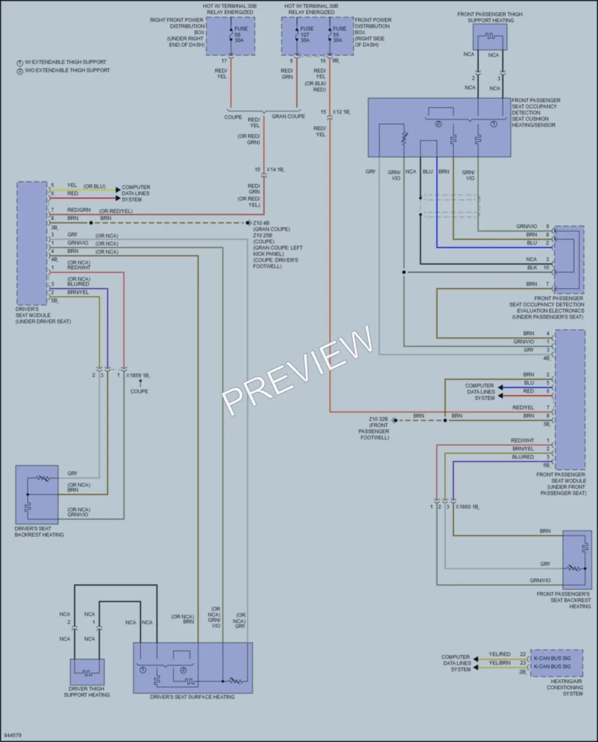 2023 BMW M235iGranCoupe Power Seats wiring diagram preview