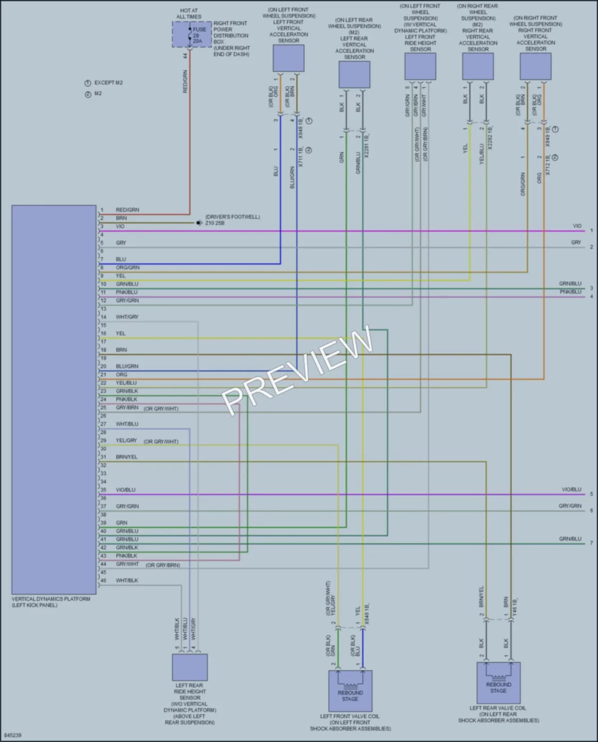 2023 BMW M240i Electronic Suspension wiring diagram preview