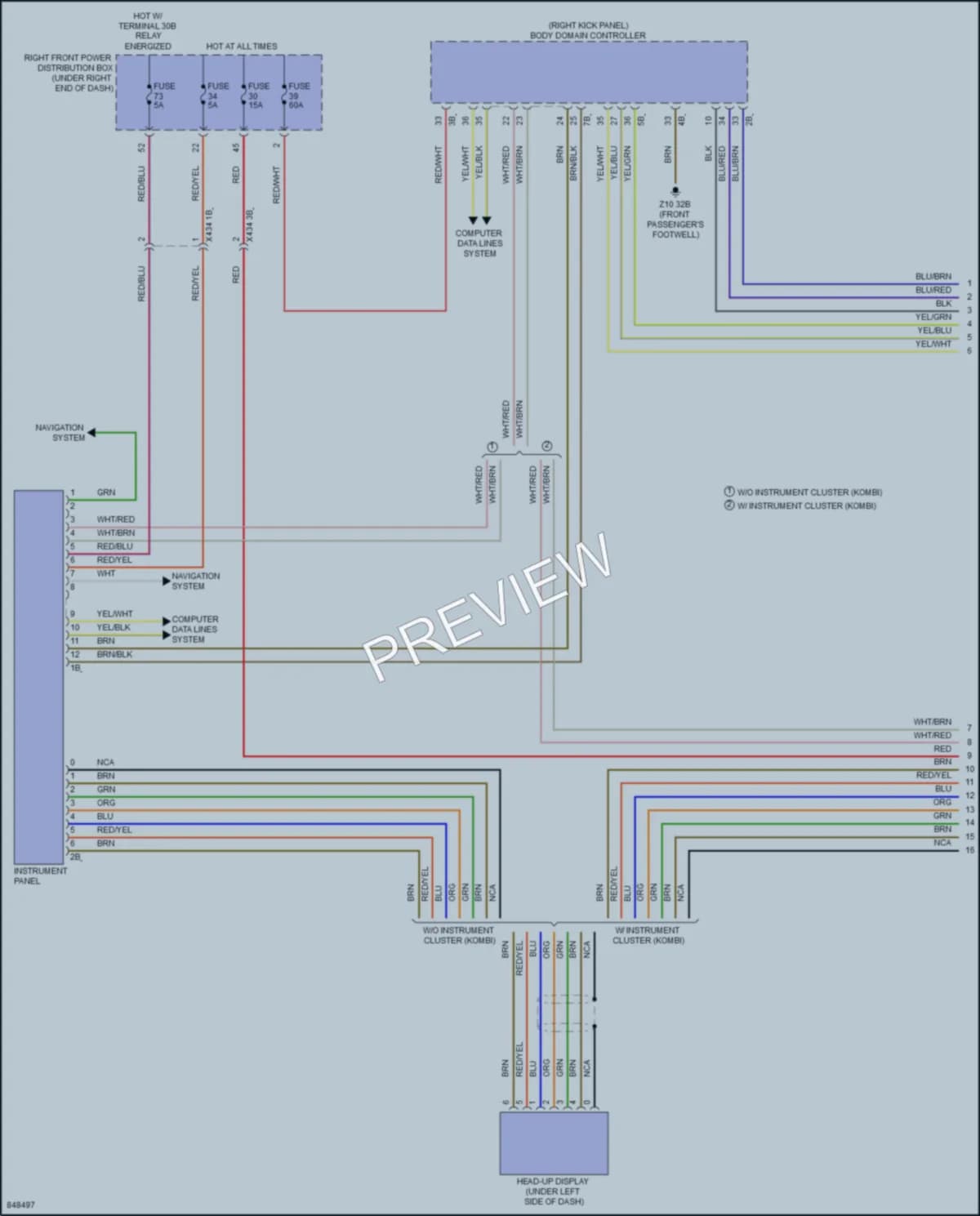 2023 BMW M240i Instrument Cluster wiring diagram preview