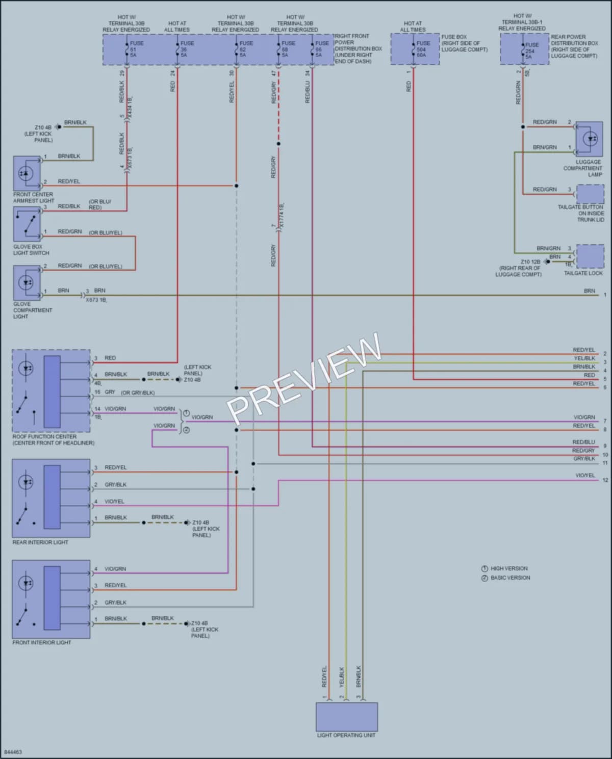 2023 BMW M240i Interior Lights wiring diagram preview
