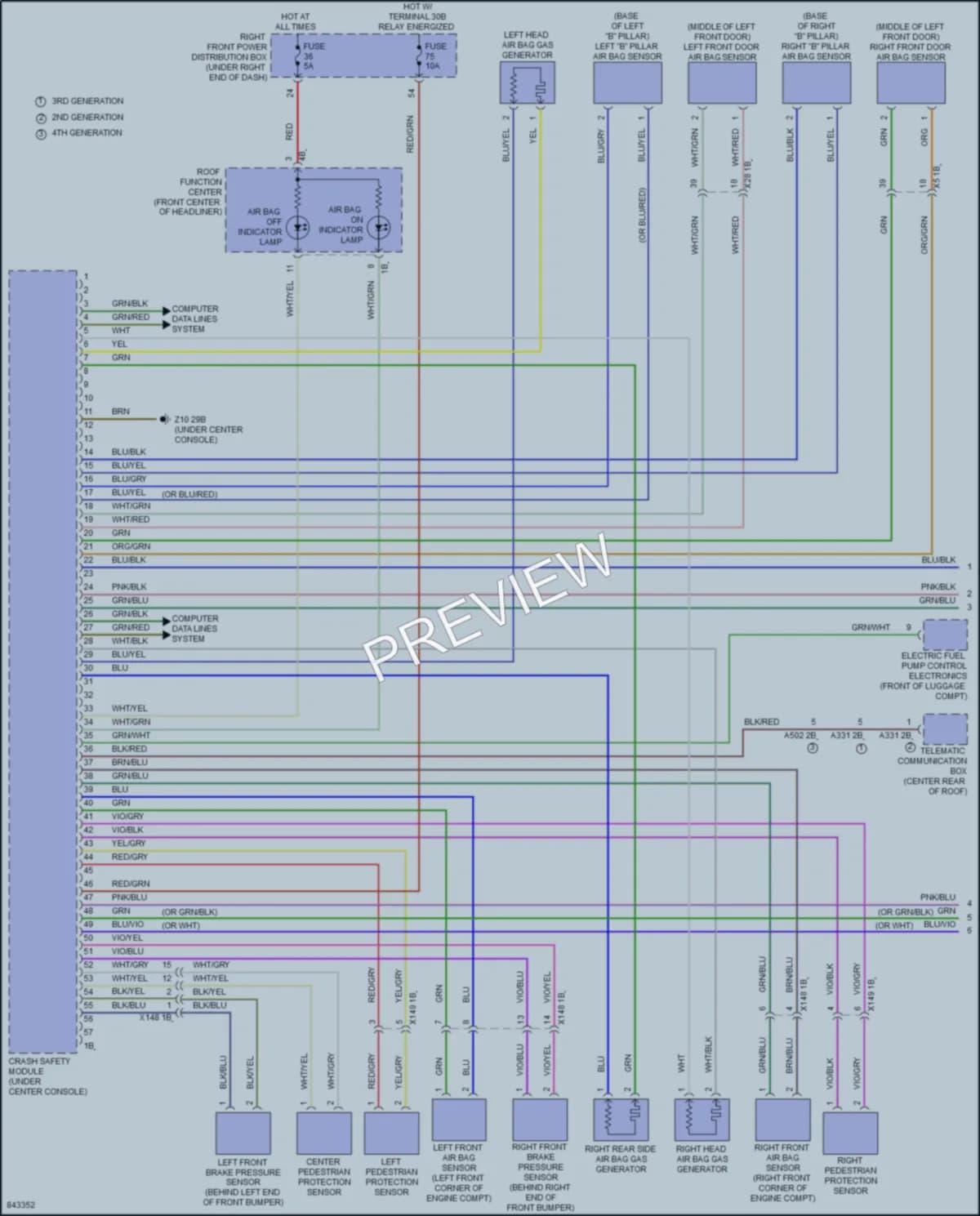 2023 BMW M240i Supplemental Restraints wiring diagram preview