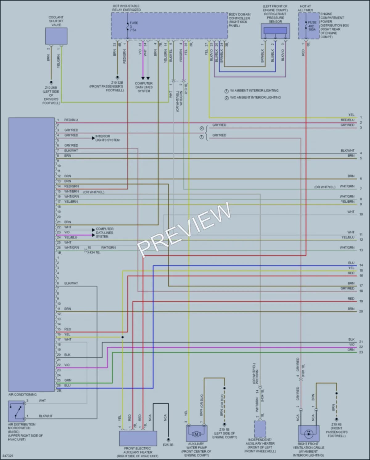 2023 BMW M3 Air Conditioning wiring diagram preview