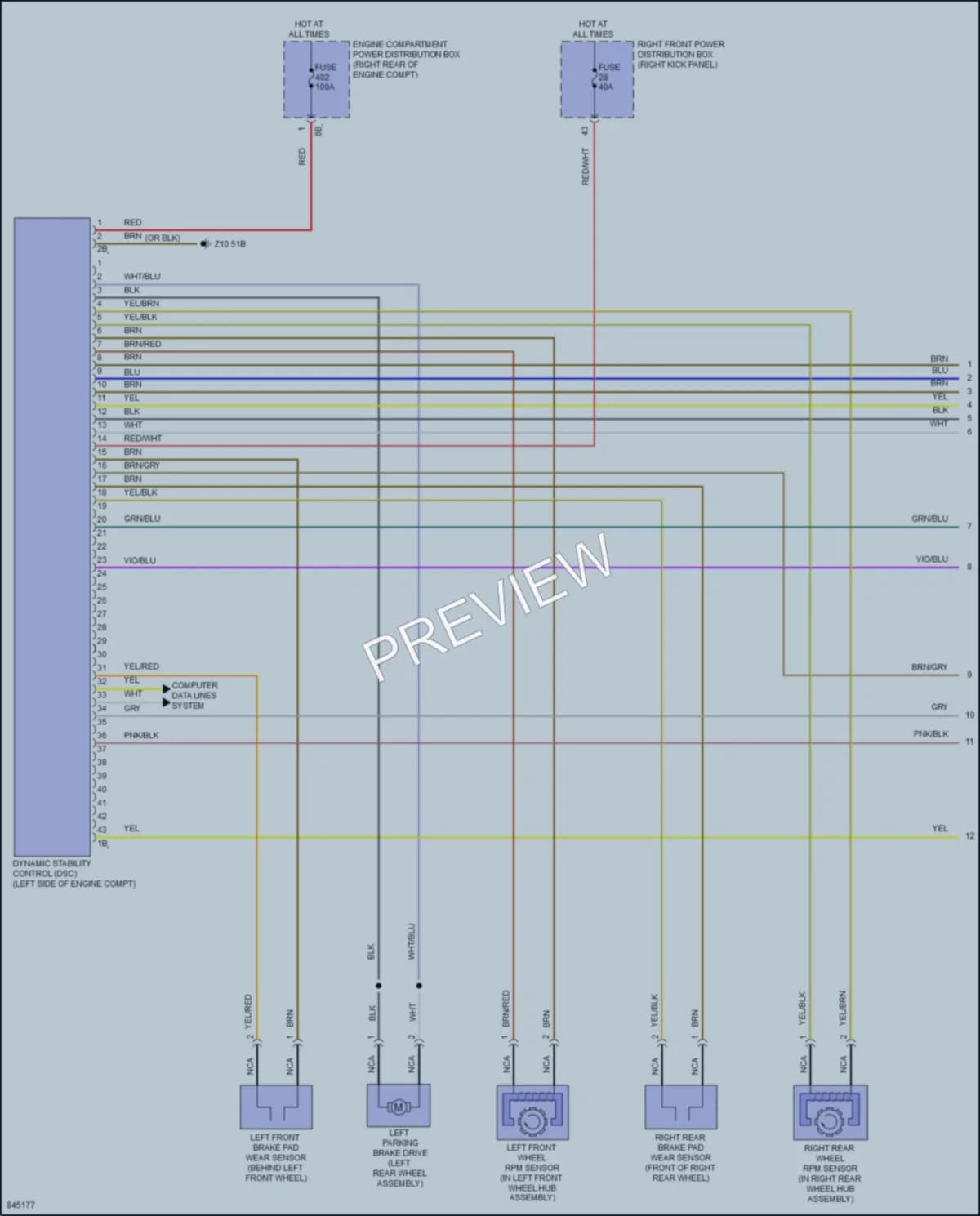 2023 BMW M3 Anti Lock Brakes wiring diagram preview