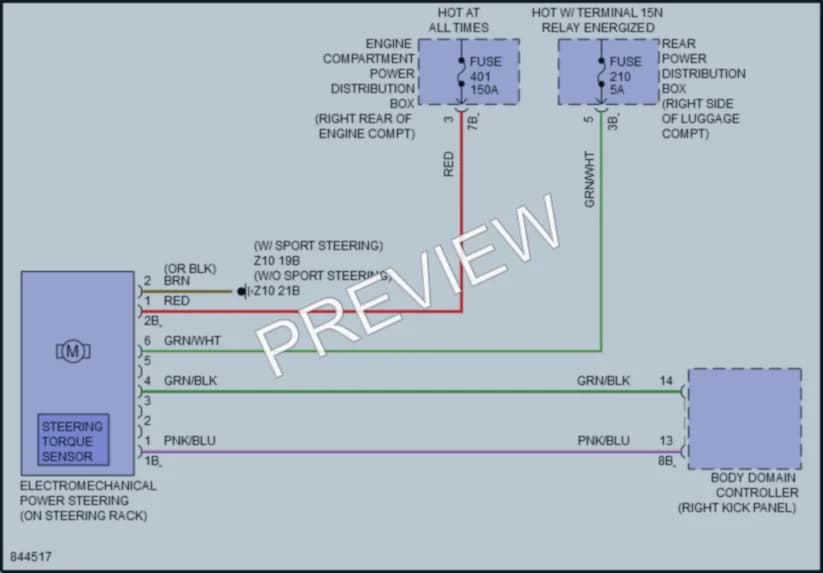 2023 BMW M340i Electronic Power Steering wiring diagram preview