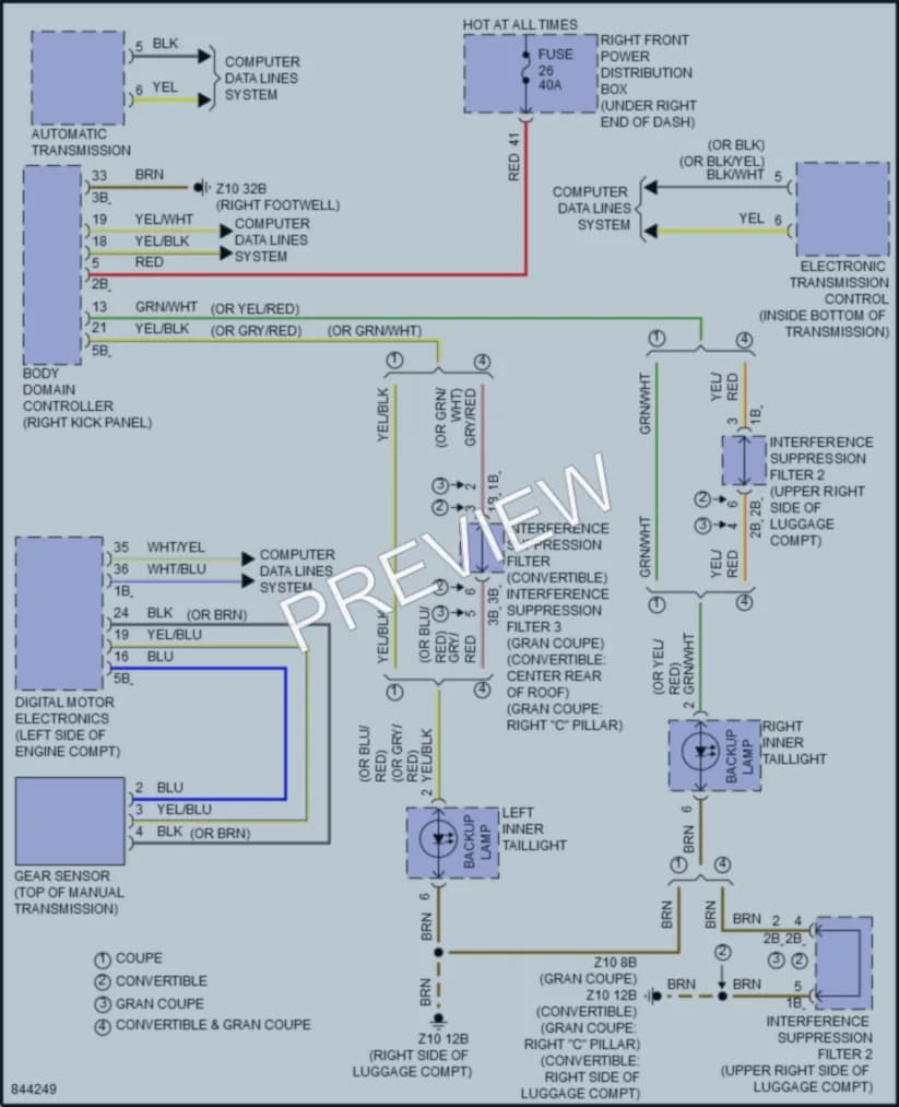 2023 BMW M4 Exterior Lights wiring diagram preview