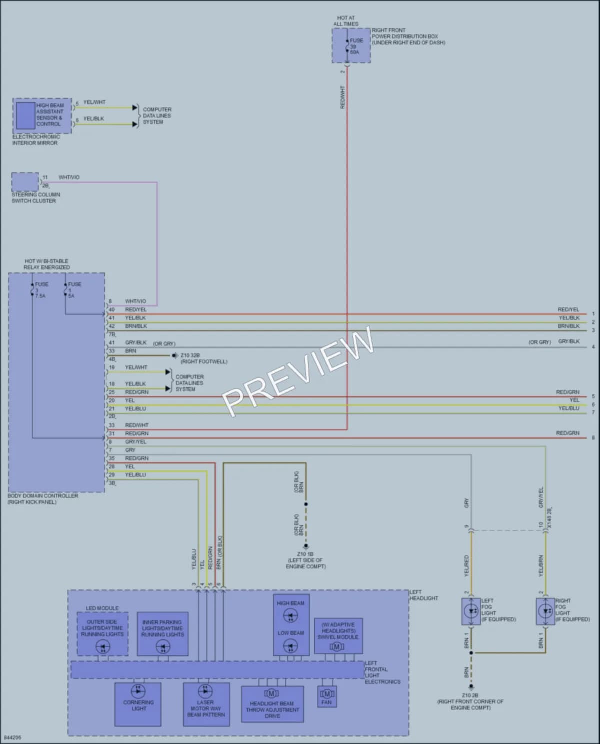 2023 BMW M4 Headlights wiring diagram preview