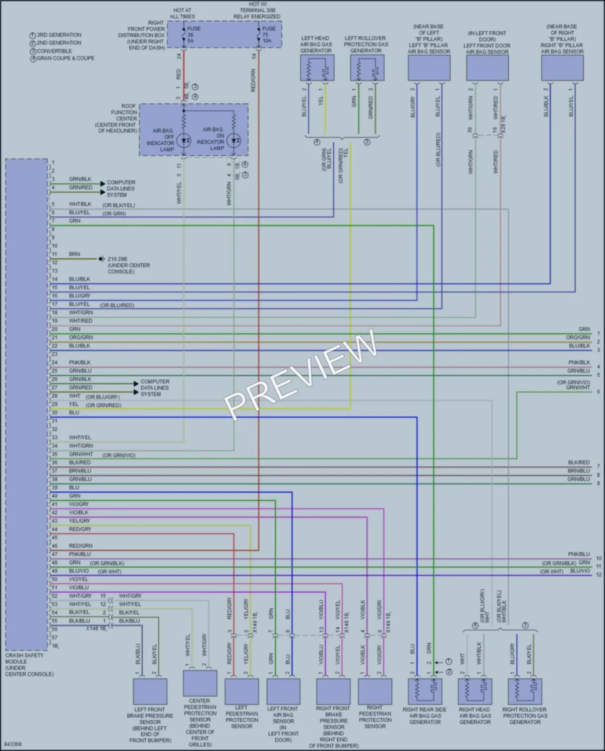 2023 BMW M440i Supplemental Restraints wiring diagram preview