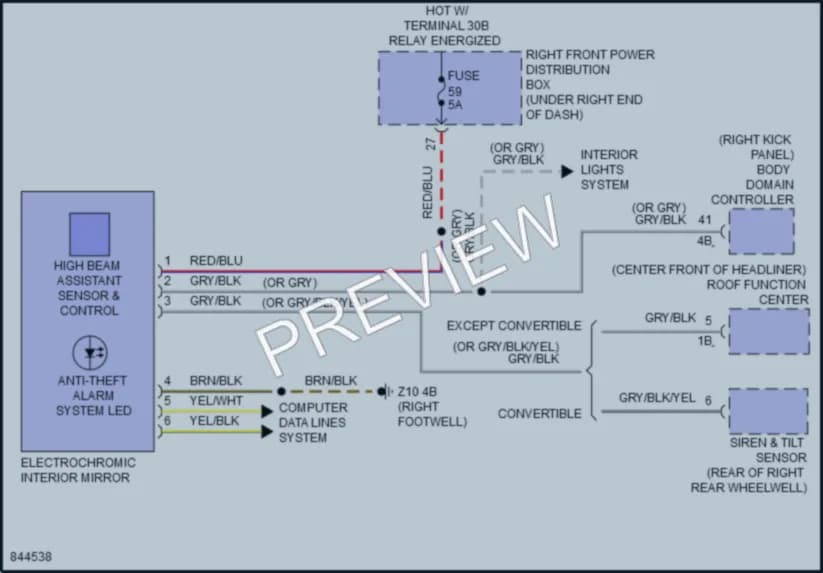 2023 BMW M440iGranCoupe Power Mirrors wiring diagram preview