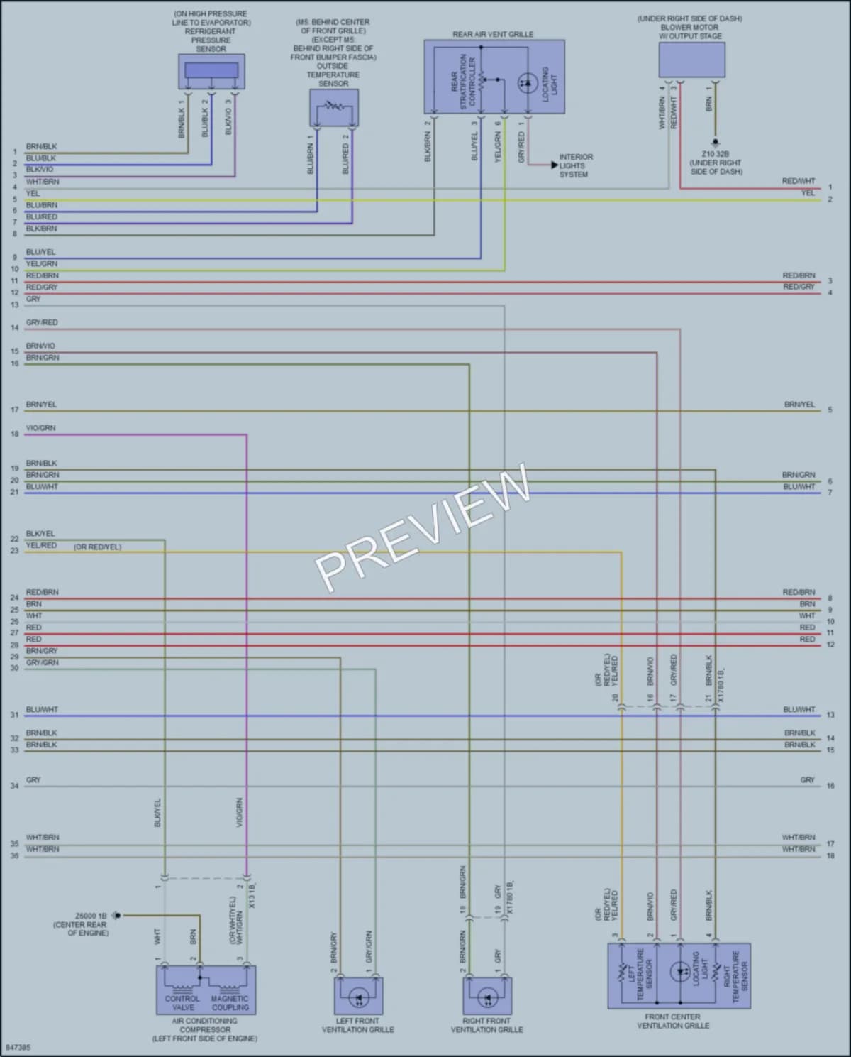 2023 BMW M5 Air Conditioning wiring diagram preview