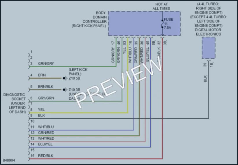 2023 BMW M5 Computer Data Lines wiring diagram preview