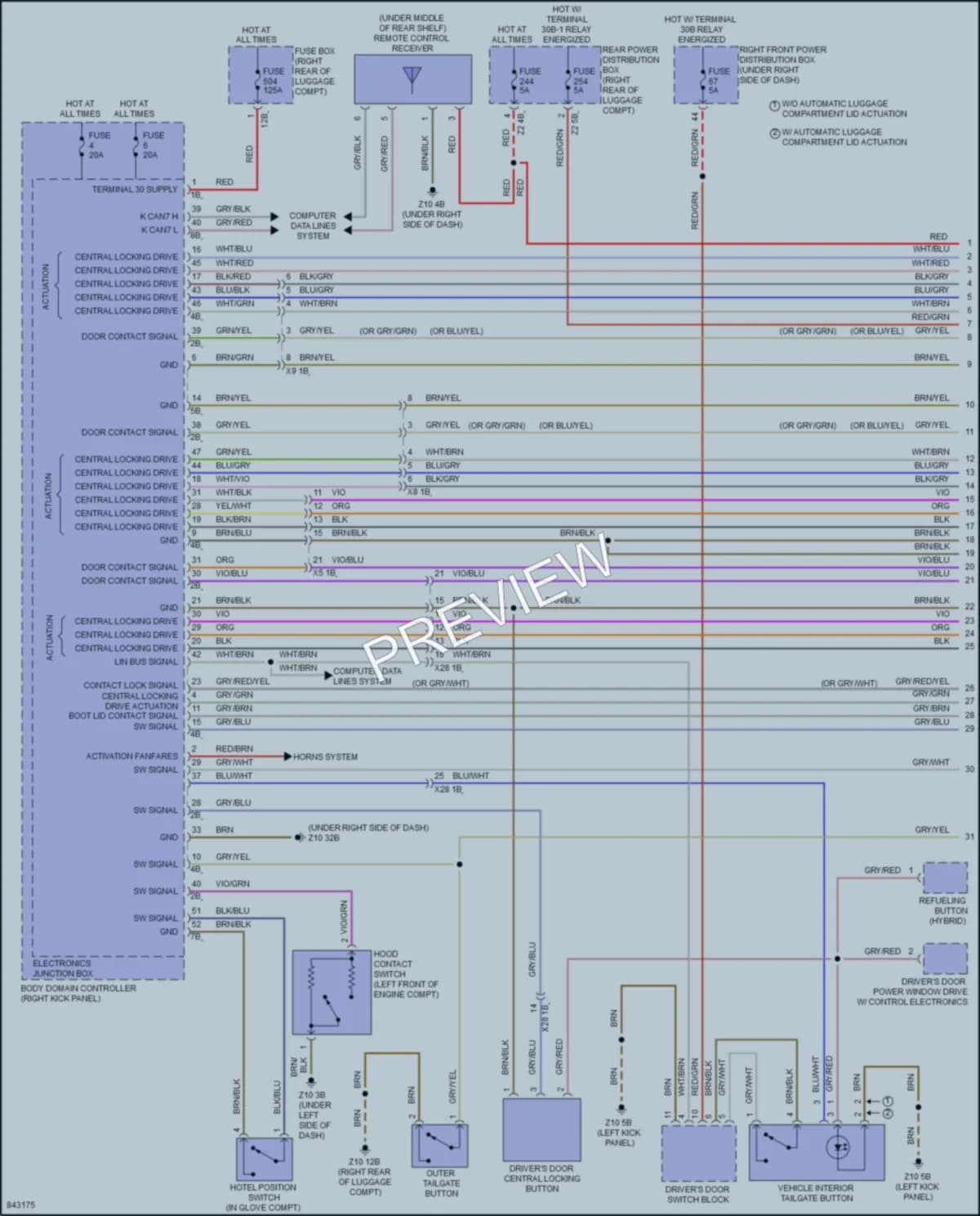2023 BMW M5 Power Door Locks wiring diagram preview