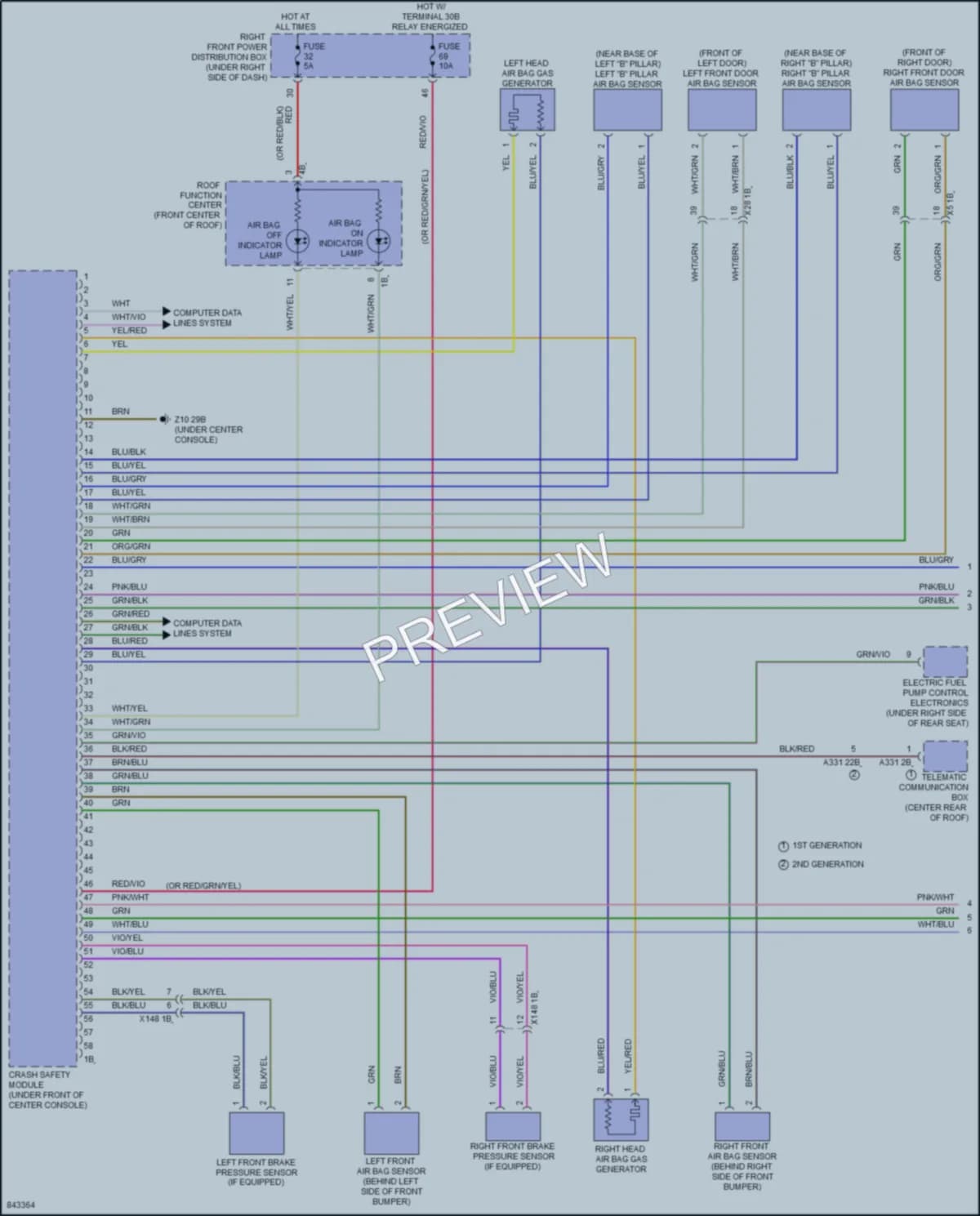 2023 BMW M5 Supplemental Restraints wiring diagram preview