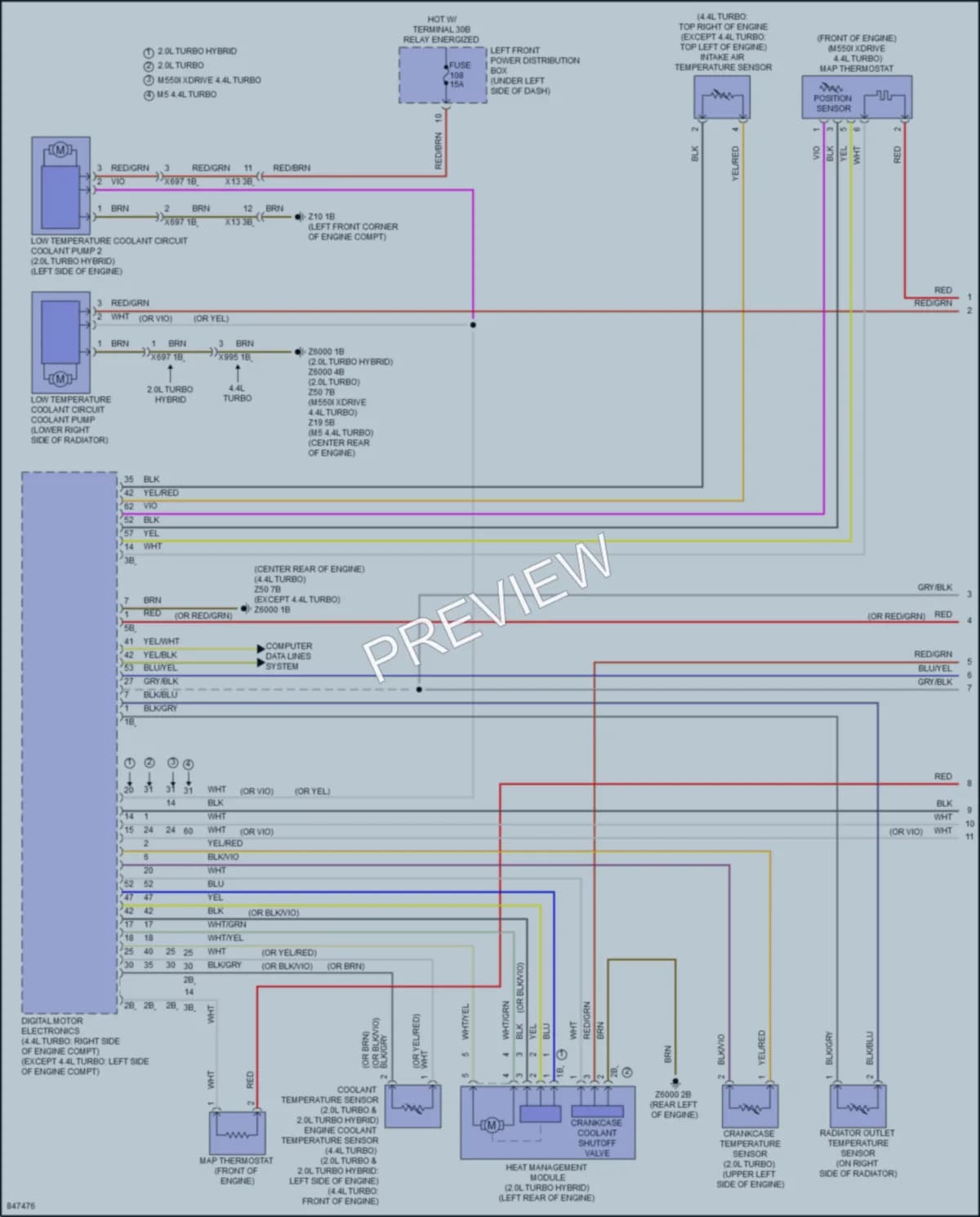 2023 BMW M550i Cooling Fan wiring diagram preview