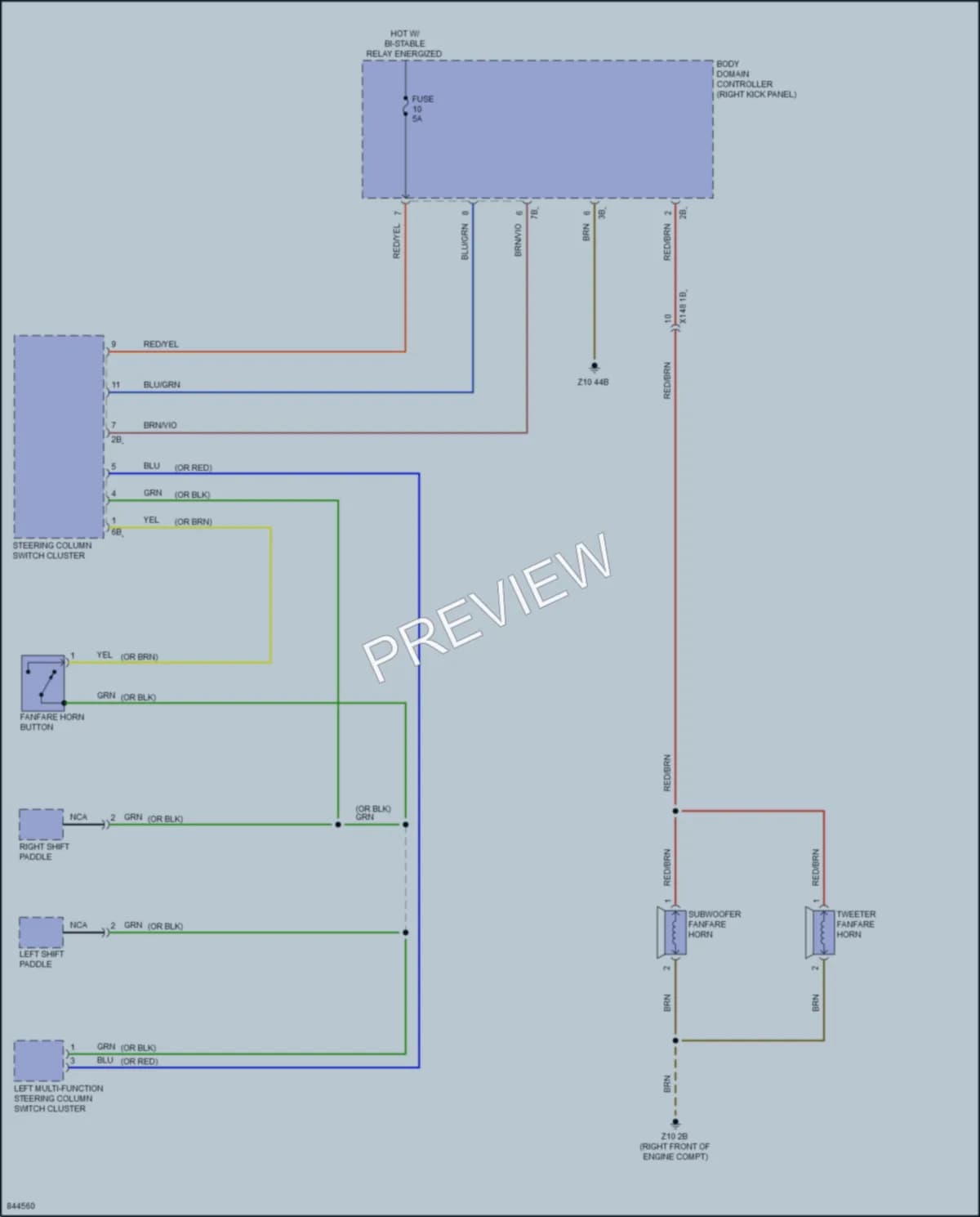 2023 BMW M550i Horn wiring diagram preview
