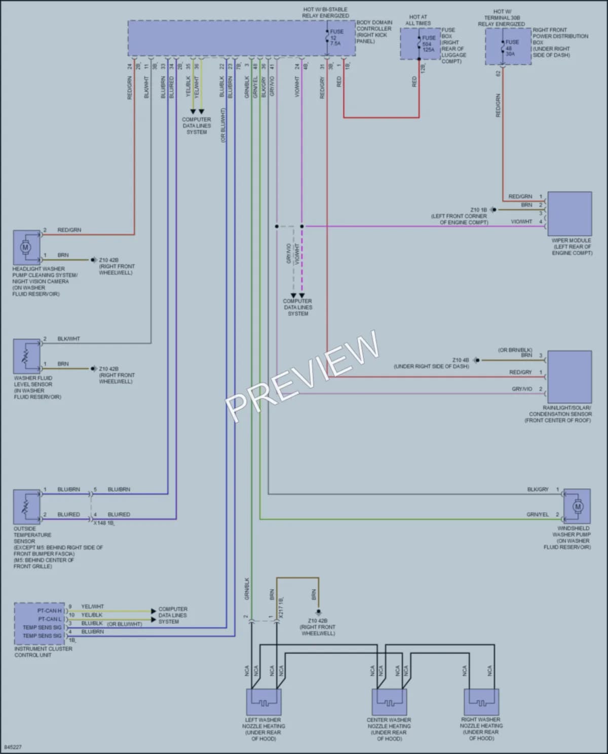 2023 BMW M550i Wiper Washer wiring diagram preview